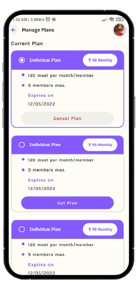 Mobile app development screenshot